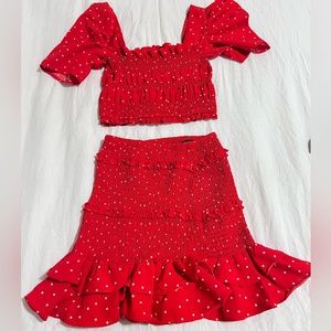 2 pieces polca set skirts and top